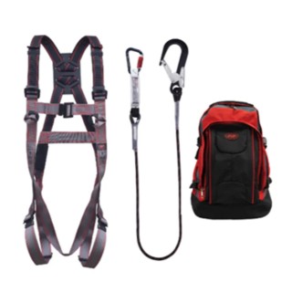 JSP Fall Arrest and Fall Recovery Kit with 1-Point Pro-Fit Harness, 2m Adjustable Restraint Lanyard, Polyester FAR1104-51