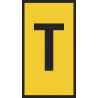 HellermannTyton Slide-On Cable Marker PVC Yellow, Pre-Printed "T", Cable Diameter 1.8 mm to 6.3 mm, Flame Retardant HODS85