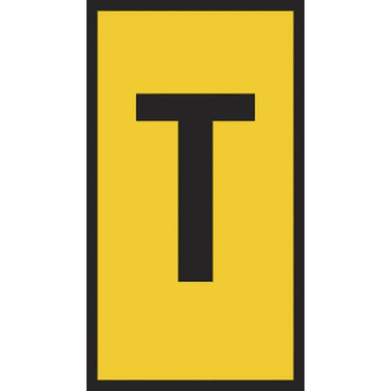 HellermannTyton Slide-On Cable Marker PVC Yellow, Pre-Printed "T", Cable Diameter 1.8 mm to 6.3 mm, Flame Retardant HODS85