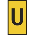 HellermannTyton PVC Slide-On Cable Marker, Pre-Printed "U", Yellow Marker Colour, Black Legend for 1.8 to 6.3 mm HODS85