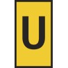 HellermannTyton PVC Slide-On Cable Marker, Pre-Printed "U", Yellow Marker Colour, Black Legend for 1.8 to 6.3 mm HODS85
