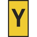 HellermannTyton Slide-On Cable Marker Black, Yellow, Polyvinyl Chloride, Pre-Printed Legend "Y", Fits Cable Diameter HODS85