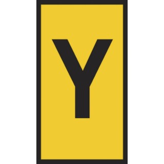 HellermannTyton Slide-On Cable Marker Black, Yellow, Polyvinyl Chloride, Pre-Printed Legend "Y", Fits Cable Diameter HODS85