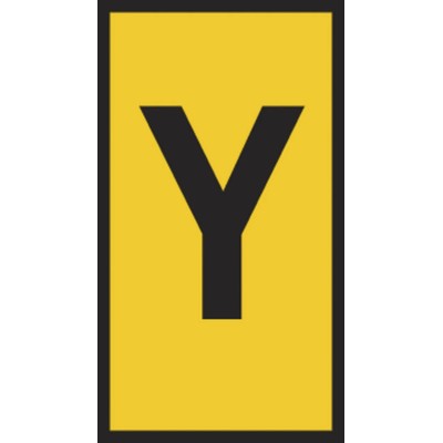 HellermannTyton Slide-On Cable Marker Black, Yellow, Polyvinyl Chloride, Pre-Printed Legend "Y", Fits Cable Diameter HODS85