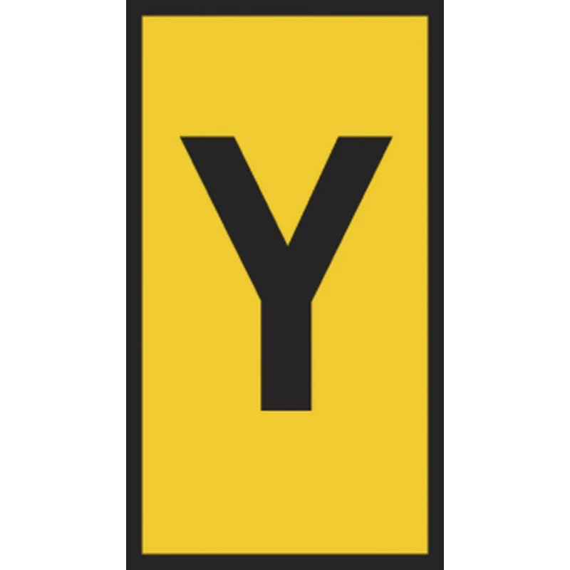HellermannTyton Slide-On Cable Marker Black, Yellow, Polyvinyl Chloride, Pre-Printed Legend "Y", Fits Cable Diameter HODS85