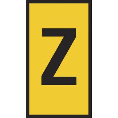 HellermannTyton Slide-On Pre-Printed Cable Marker Black Legend 'Z', Yellow Polyvinyl Chloride, 1.8mm - 6.3mm Cable HODS85