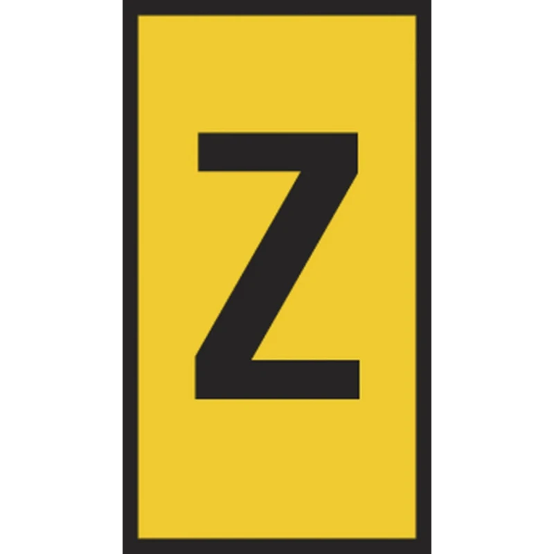 HellermannTyton Slide-On Pre-Printed Cable Marker Black Legend 'Z', Yellow Polyvinyl Chloride, 1.8mm - 6.3mm Cable HODS85