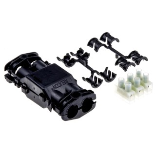 HellermannTyton Cable Joint Branch Connector Block 3 x 0.5mm² to 3 x 2.5mm² Flame 435-01655 Relilight V32.5P1-PA66V0/SI-BK