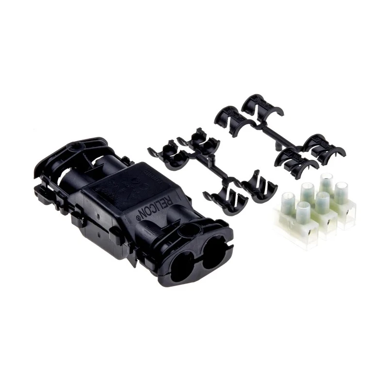 HellermannTyton Cable Joint Branch Connector Block 3 x 0.5mm² to 3 x 2.5mm² Flame 435-01655 Relilight V32.5P1-PA66V0/SI-BK