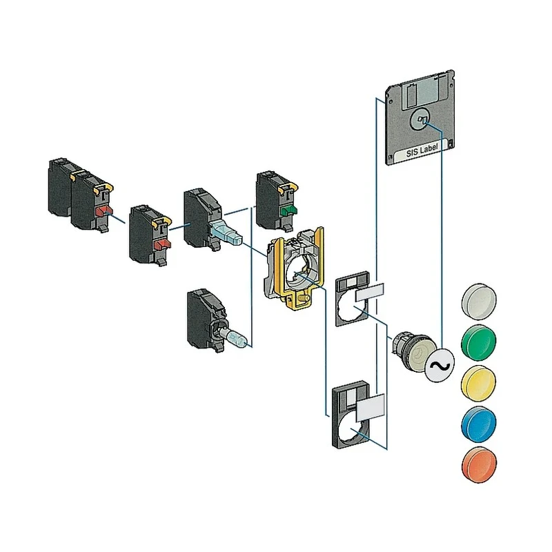 Schneider Electric Legend and Legend Holder Kit for Use with XB5, XALK, XB4, XB7, XALE, XALD Series ZBY2308