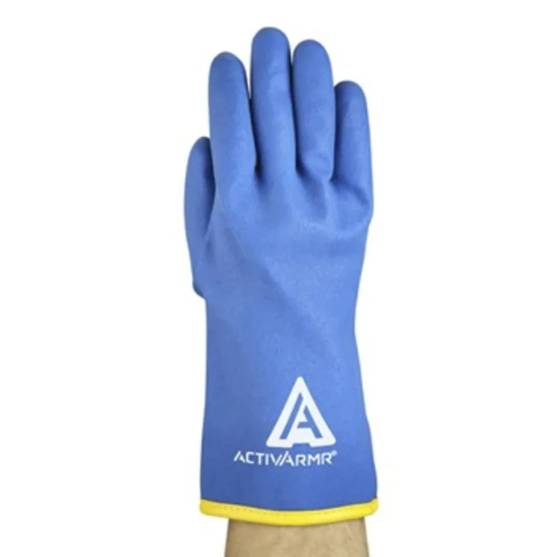 Ansell ActivArmr 97-681 Blue Polyvinyl Chloride Nylon Acrylic Work Gloves Size 10 97681100