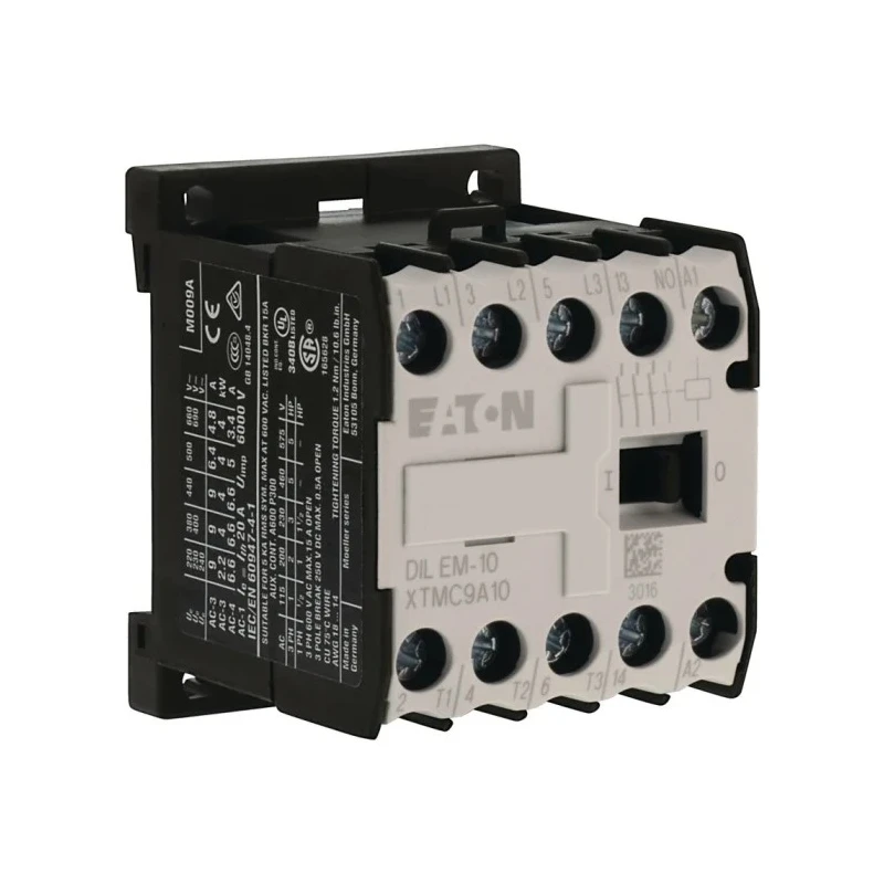 Eaton DILEM Contactor 3-Pole 9A 4kW 380V AC Coil 3 NO Contacts 051787 DILEM-10(380V50HZ,440V60HZ)