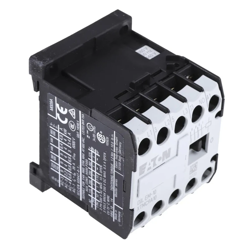 Eaton DILEM Contactor 3-Pole 9A 4kW 380V AC Coil 3 NO Contacts 051787 DILEM-10(380V50HZ,440V60HZ)