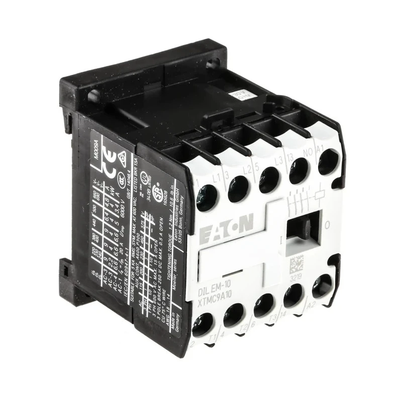 Eaton DILEM Contactor 3-Pole 9 A 4 kW 230V AC Coil, 3 NO, 400V AC 051786 DILEM-10(230V50HZ,240V60HZ)