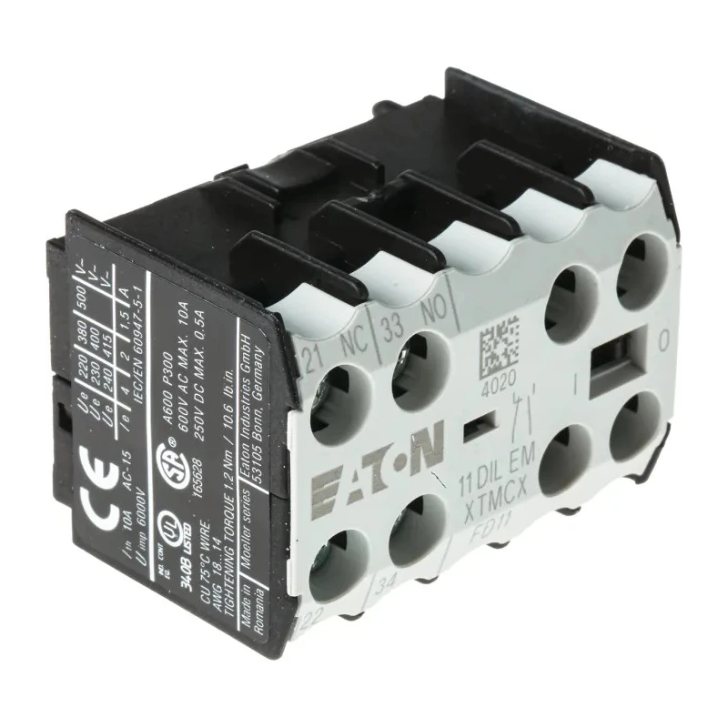 Eaton Auxiliary Contact 2 Contact 1 NO/1 NC Front Mount 10 A 220 V DC 500 V AC DILEM 010080 11DILEM