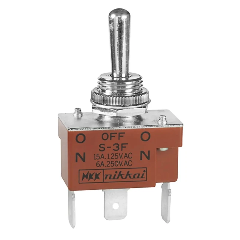 NKK Switches Toggle Switch Panel Mount On-Off-On SPDT Quick Connect Terminal 15A 30V DC 125V AC S3F