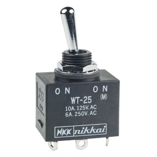 NKK Switches Toggle Switch Panel Mount On-On DPDT Solder Terminal 30V DC 125V AC WT25S
