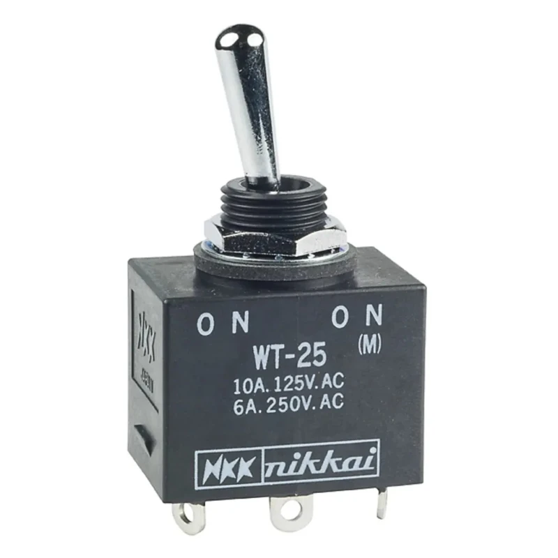 NKK Switches Toggle Switch Panel Mount On-On DPDT Solder Terminal 30V DC 125V AC WT25S