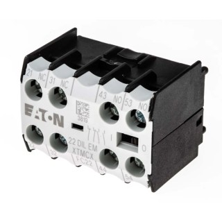 Eaton Auxiliary Contact, 4 Contact, 2 NC/2 NO, DILEM Series, Front Fixing, 4 A, 220 V DC, 500 V AC, 010112 22DILEM