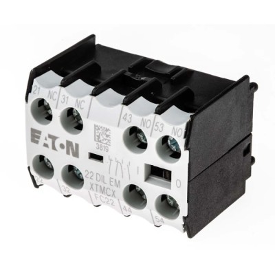 Eaton Auxiliary Contact, 4 Contact, 2 NC/2 NO, DILEM Series, Front Fixing, 4 A, 220 V DC, 500 V AC, 010112 22DILEM