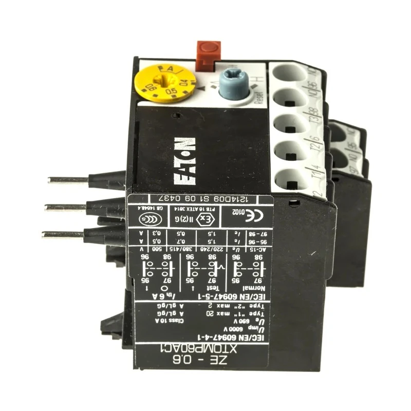 Eaton ZE Overload Relay 1 NO/1 NC 0.4-0.6 A Adjustable Current 6 W Power Rating 600 V AC 014333 ZE-0,6