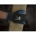 Ansell Black Cotton Work Gloves Size 9 with Latex Coating, Abrasion and Cut Resistant Edge Series 48305090