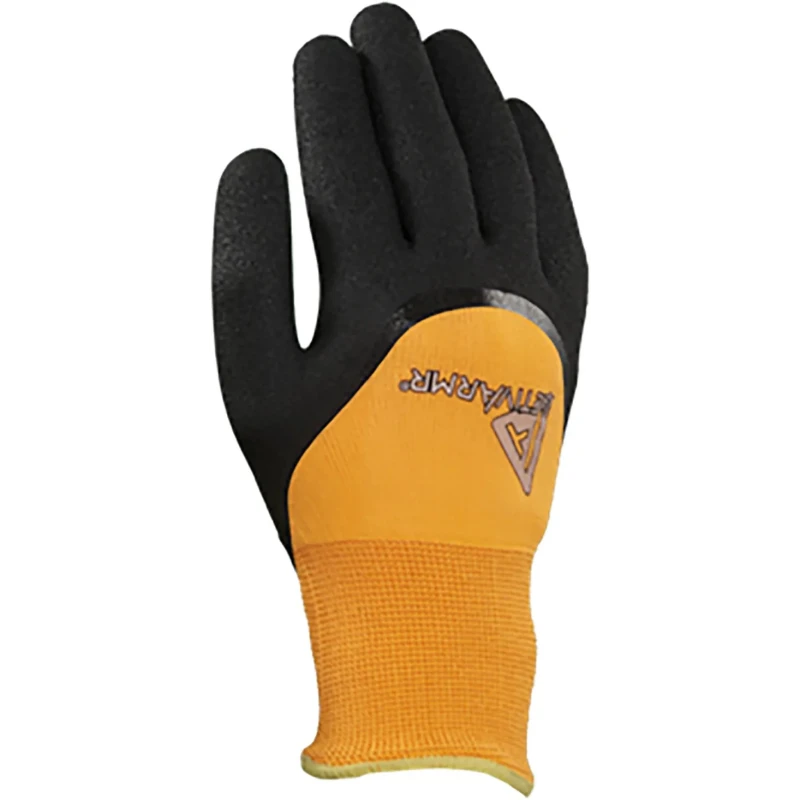 Ansell ActivArmr 97-011 Black Orange Polyester Acrylic Work Gloves Size 8 Nitrile Coating 97011080