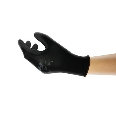 Ansell Edge Black Polyester Work Gloves, Size 10, Polyurethane Coating 48126100