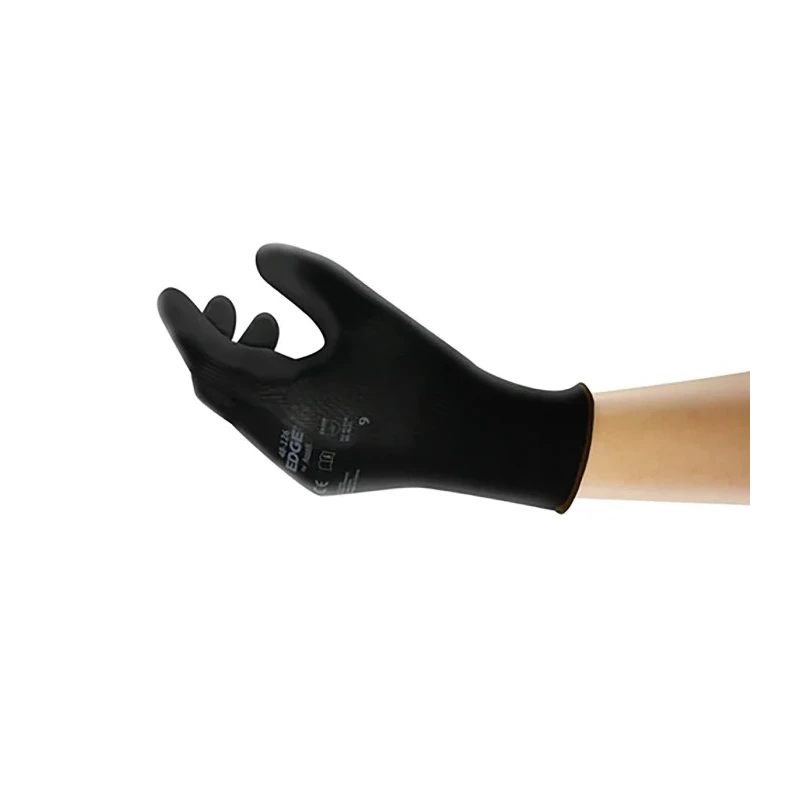 Ansell Edge Black Polyester Work Gloves, Size 10, Polyurethane Coating 48126100