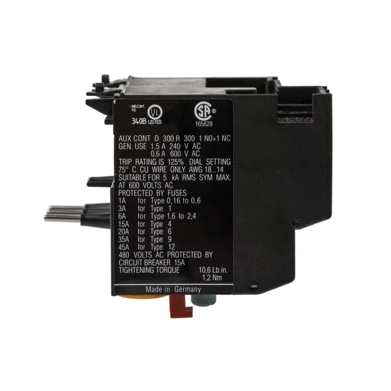 Eaton ZE Overload Relay 1 NO/1 NC, 2.4 to 4A FLC Motor Rating, 4A Contact Rating, 6 W Power, 600V AC Control 014518 ZE-4