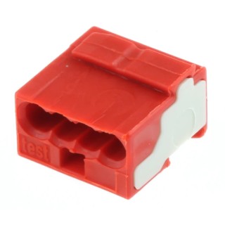 WAGO 243 Series Junction Box Connector 4-Way 18AWG 22 AWG Wire 6A Push Wire 243-804