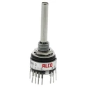 TE Connectivity 6 Position DPST Rotary Switch, Momentary/Latching, 400mA, 20V AC/DC, Solder Terminal MRJE2604