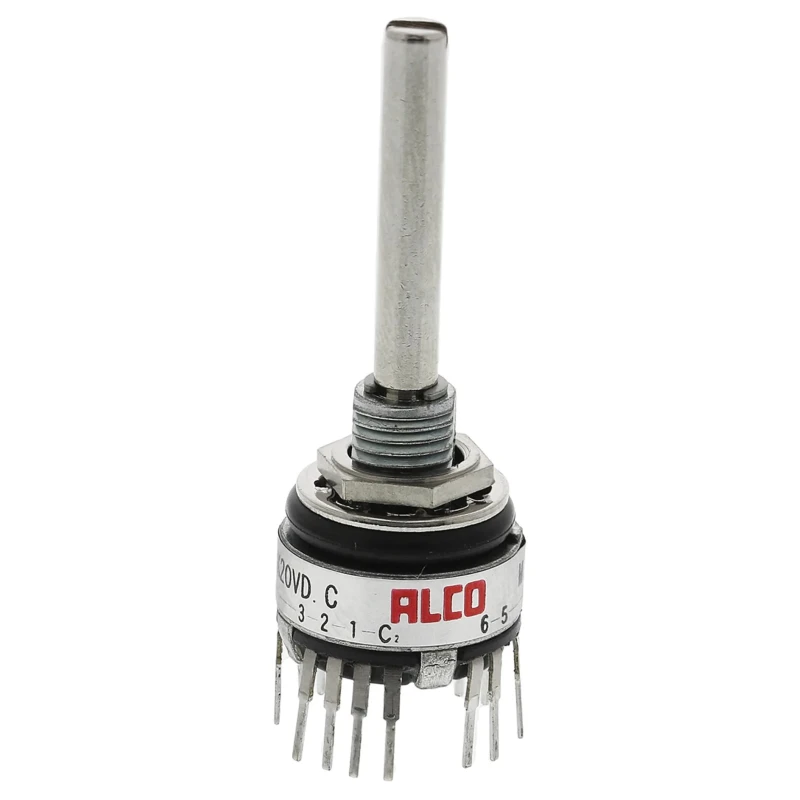 TE Connectivity 6 Position DPST Rotary Switch, Momentary/Latching, 400mA, 20V AC/DC, Solder Terminal MRJE2604