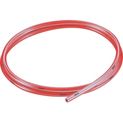 Festo Plastic Tube Red Polyurethane 6 mm Outside Diameter 50 m Length Hydrolysis Resistant PUN-H-6X1-TRT