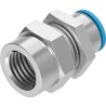 Festo Pneumatic Fitting 10mm Push-in Female Threaded-to-Tube Connection G 1/4, Brass Nickel Finish QSSF-1/4-10-B