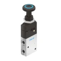 Festo Push Button Pneumatic Manual Control Valve VHEF Series, G 1/4 Thread, 3/2 Way, Aluminium Alloy VHEF-PTC-M32-M-G14