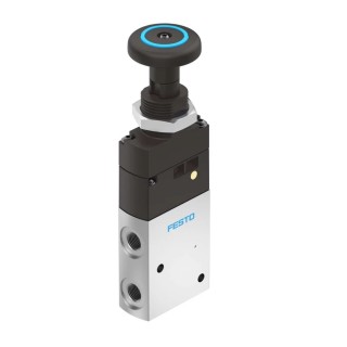 Festo Push Button Pneumatic Manual Control Valve VHEF Series, G 1/4 Thread, 3/2 Way, Aluminium Alloy VHEF-PTC-M32-M-G14