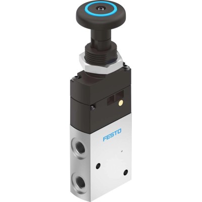 Festo Pneumatic Manual Control Valve Push Button Mechanism G 1/8 Thread, Aluminium Alloy Body, 3/2 Valve VHEF-PTC-M32-M-G18