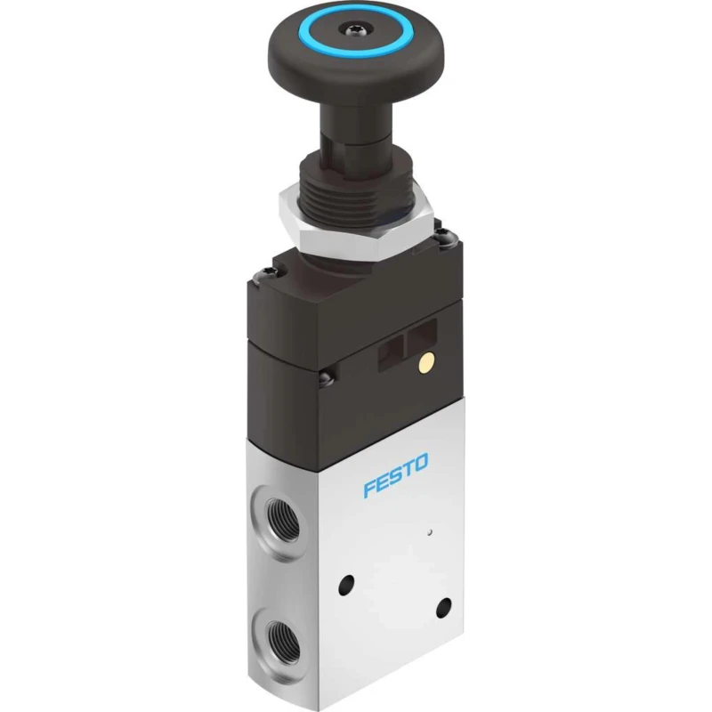 Festo Pneumatic Manual Control Valve Push Button Mechanism G 1/8 Thread, Aluminium Alloy Body, 3/2 Valve VHEF-PTC-M32-M-G18