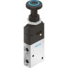 Festo Pneumatic Manual Control Valve Push Button Mechanism G 1/8 Thread, Aluminium Alloy Body, 3/2 Valve VHEF-PTC-M32-M-G18