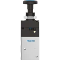 Festo Pneumatic Manual Control Valve Push Button Mechanism G 1/8 Thread, Aluminium Alloy Body, 3/2 Valve VHEF-PTC-M32-M-G18