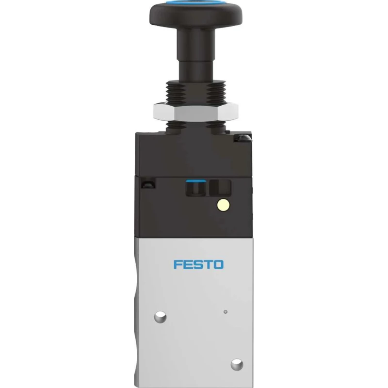 Festo Pneumatic Manual Control Valve Push Button Mechanism G 1/8 Thread, Aluminium Alloy Body, 3/2 Valve VHEF-PTC-M32-M-G18