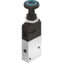 Festo Pneumatic Manual Control Valve Push Button Mechanism G 1/8 Thread, Aluminium Alloy Body, 3/2 Valve VHEF-PTC-M32-M-G18