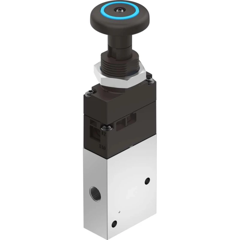 Festo Pneumatic Manual Control Valve Push Button Mechanism G 1/8 Thread, Aluminium Alloy Body, 3/2 Valve VHEF-PTC-M32-M-G18