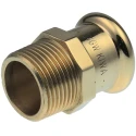 Pegler Yorkshire Copper Pipe Fitting Press Fit Straight Coupler Male 1/2 in 38114