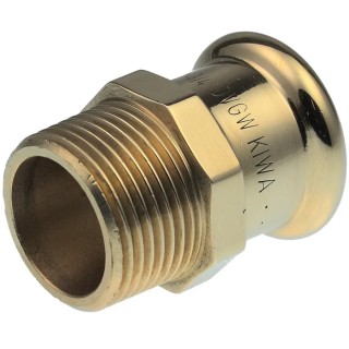 Pegler Yorkshire Copper Pipe Fitting Press Fit Straight Coupler Male 1/2 in 38114