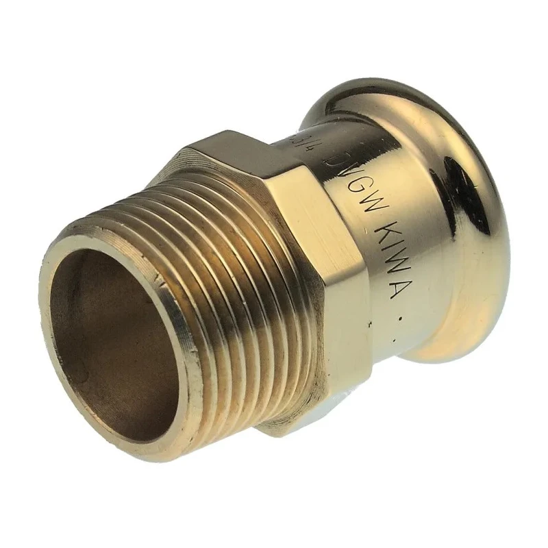 Pegler Yorkshire Copper Pipe Fitting Press Fit Straight Coupler Male 1/2 in 38114