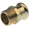 Pegler Yorkshire Copper Pipe Fitting Press Fit Straight Coupler Male 1/2 in 38114