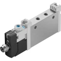 Festo 5/2 Solenoid Valve, Metric Port M5, 24V DC, Aluminium Alloy Body, VUVG-L10-M52-RT-M5-1R8L