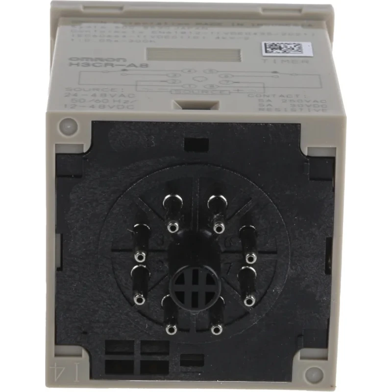 Omron Multifunction DIN Rail, Panel Mount Timer Relay 2-Contact 48 V dc, 24V/48V ac, 0.05 s to 300 h H3CR